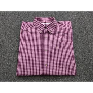 Ariat Pro Series Men's Purple & Pink Plaid Mesh Lined Button Up Shirt Size Large